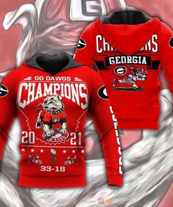 Georgia Bulldogs Champion 2021 3D Hoodie