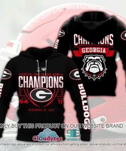 Georgia Bulldogs Champions 3D Hoodie -