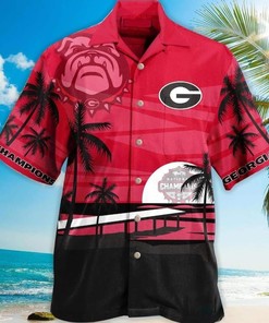 Georgia Bulldogs Champions Uga Hawaiian Shirt Valentine'S Gift for Football Lovers