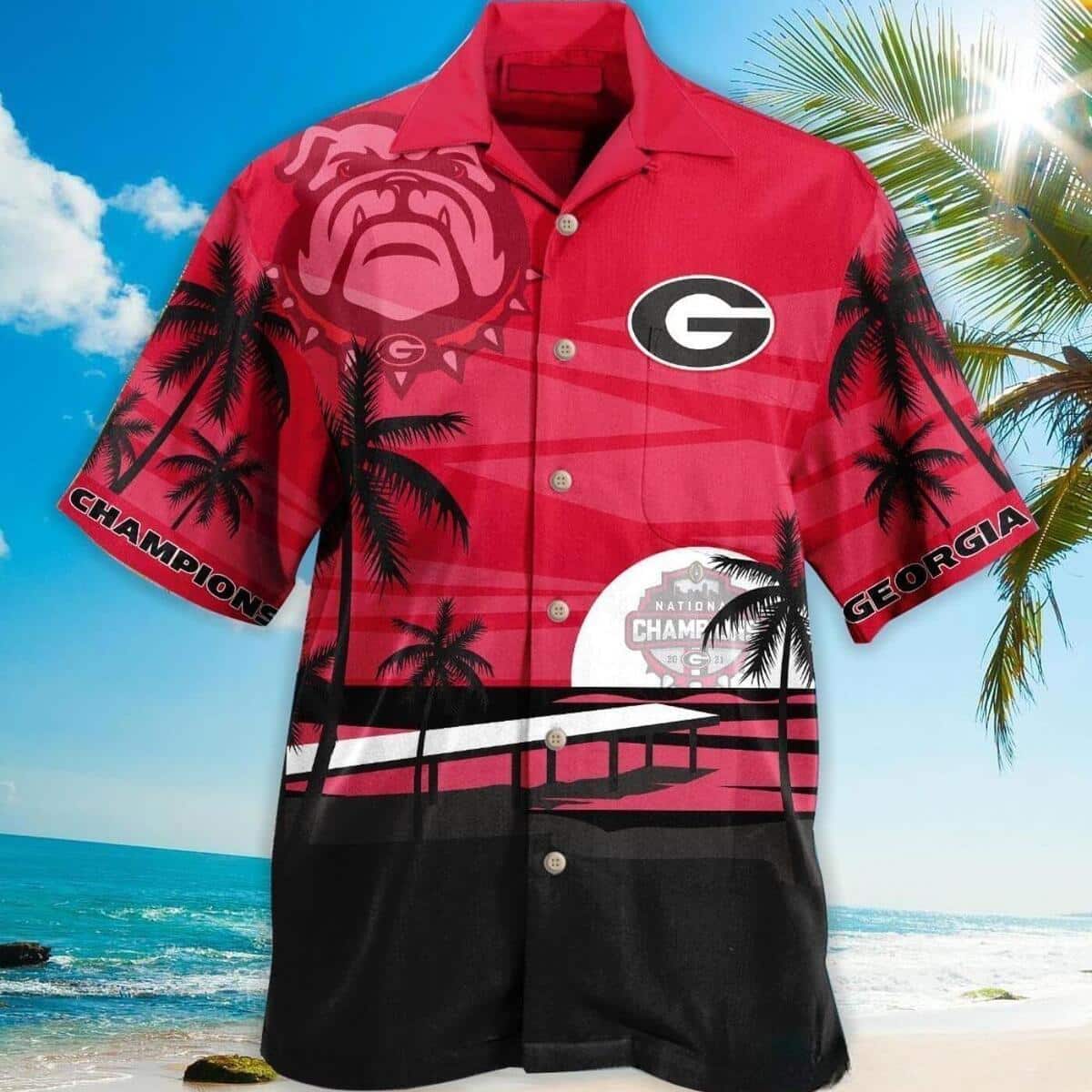 Georgia Bulldogs Champions Uga Hawaiian Shirt Valentine'S Gift for Football Lovers