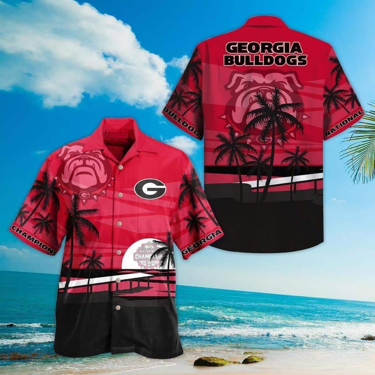Georgia Bulldogs Champions Uga Hawaiian Shirt Valentine'S Gift for Football Lovers