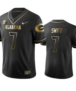 Georgia Bulldogs Dandre Swift Black Golden Edition Limited Jersey