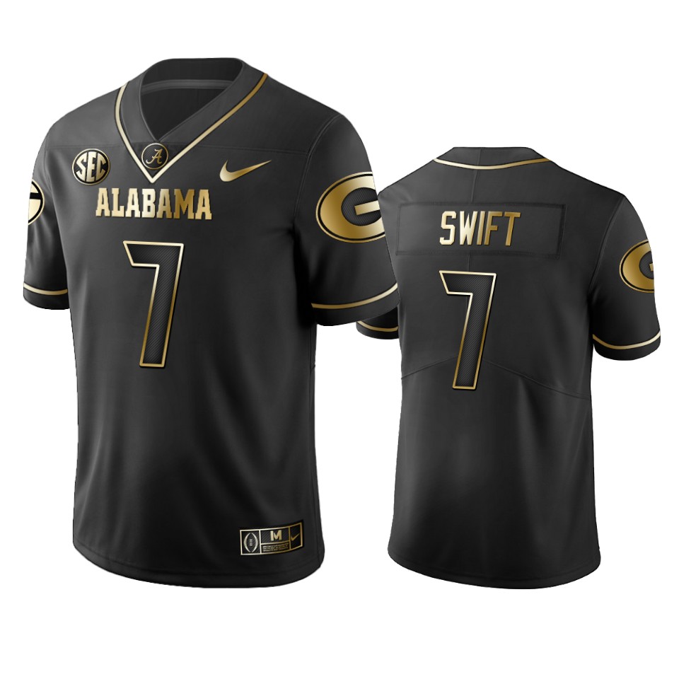 Georgia Bulldogs Dandre Swift Black Golden Edition Limited Jersey