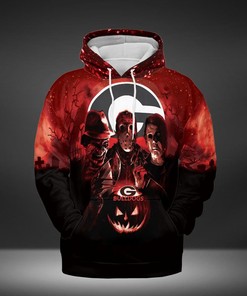 Georgia Bulldogs Halloween 3D All Over Print Zip Hoodie Gifts for NCAA Fans