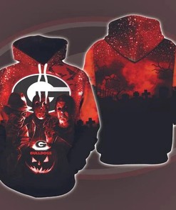 Georgia Bulldogs Halloween And Michael Myers, Jason Voorhees, Freddy Krueger 3D Hoodie NCAA Cheer Gifts