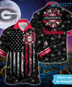 Georgia Bulldogs Hawaiian Shirt Flower Custom Name Ga Football Gift