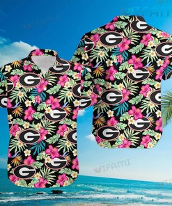 Georgia Bulldogs Hawaiian Shirt Hibiscus Ga Football Gift