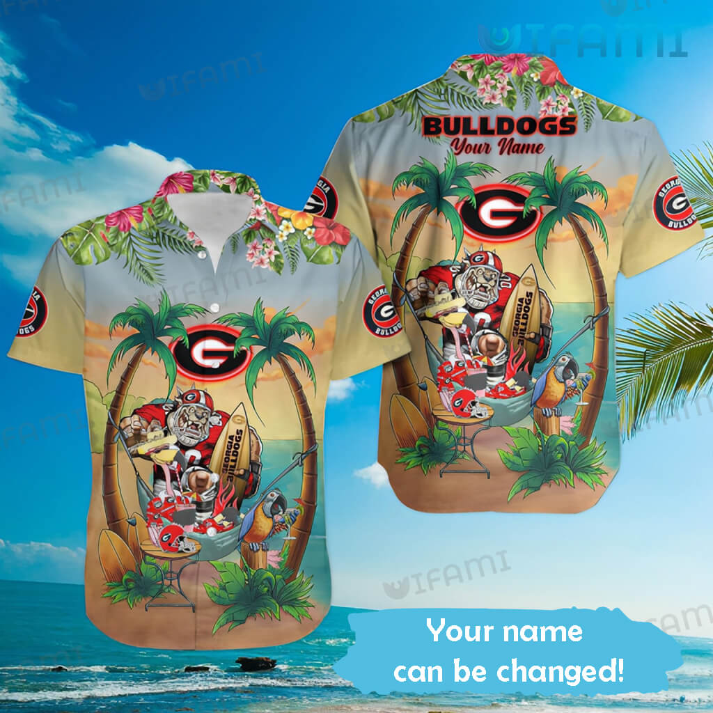 Georgia Bulldogs Hawaiian Shirt Mascot Custom Name Ga Football Gift