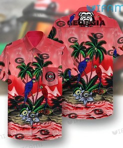 Georgia Bulldogs Hawaiian Shirt Parrots Georgia Bulldogs Gift
