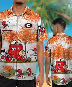 Georgia Bulldogs Hawaiian Shirt Snoopy Charlie Brown Ga Football Gift