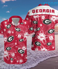 Georgia Bulldogs Hawaiian Shirt Tropical Flower Ga Football Gift