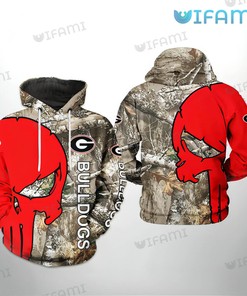 Georgia Bulldogs Hoodie 3D Skull Camo Gift for Bulldogs Fans