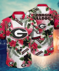 Georgia Bulldogs NCAA Flower Hawaii Shirt For Fans Ver 1