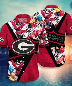Georgia Bulldogs NCAA Flower Hawaii Shirt For Fans Ver 21