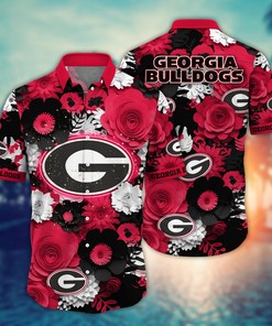 Georgia Bulldogs NCAA Flower Hawaii Shirt For Fans Ver 26