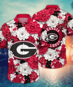 Georgia Bulldogs NCAA Flower Hawaii Shirt For Fans Ver 8