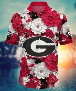Georgia Bulldogs NCAA Flower Hawaii Shirt For Fans Ver 8