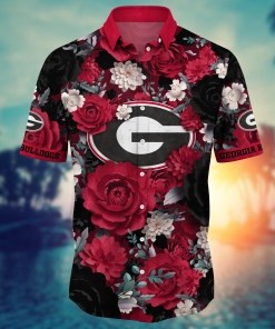 Georgia Bulldogs NCAA Flower Hawaii Shirt For Fans Ver 9