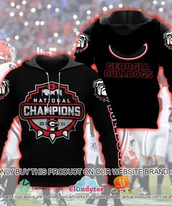 Georgia Bulldogs National Champions 2021 Black Color 3D Hoodie