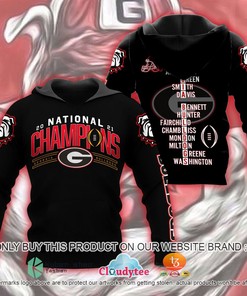 Georgia Bulldogs National Champions 2021 Black Pattern 3D Hoodie