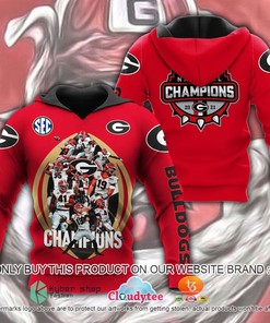 Georgia Bulldogs National Champions 2021 Red 3D Hoodie