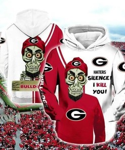 Georgia Bulldogs Skull Haters Silence I Kill You 3D Hoodie NCAA Football Gifts