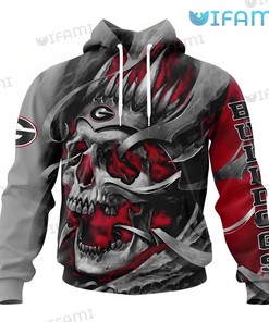 Georgia Bulldogs Skull Hoodie 3D Georgia Bulldogs Gift