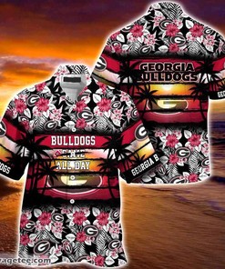 Georgia Bulldogs Summer Beach Hawaiian Shirt Hibiscus Pattern for Sports Fan