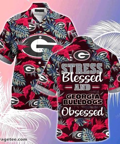 Georgia Bulldogs Summer Beach Hawaiian Shirt Stress Blessed Obsessed
