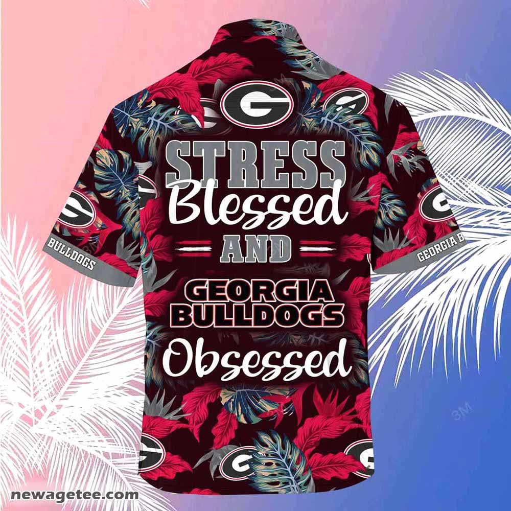 Georgia Bulldogs Summer Beach Hawaiian Shirt Stress Blessed Obsessed