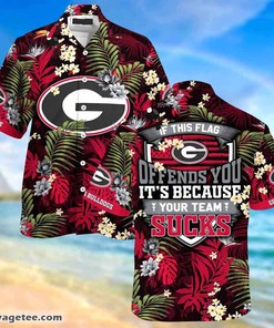 Georgia Bulldogs Summer Beach Hawaiian Shirt This Flag Offends You