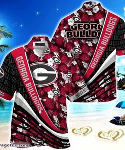 Georgia Bulldogs Summer Beach Hawaiian Shirt With Tropical Flower Pattern