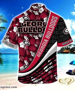Georgia Bulldogs Summer Beach Hawaiian Shirt With Tropical Flower Pattern