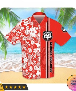 Georgia Bulldogs Uga Hawaiian Shirt Tropical Floral Best Gift for Football Lovers