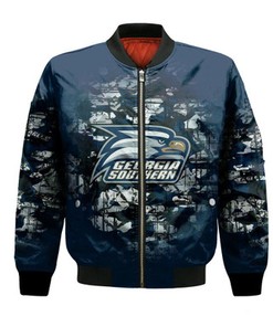 Georgia Southern Eagles Bomber Jacket Camouflage Vintage  - NCAA