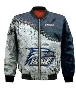 Georgia Southern Eagles Bomber Jacket Grunge Polynesian Tattoo- NCAA