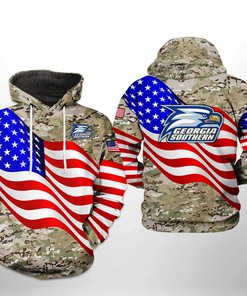 Georgia Southern Eagles NCAA US Flag Camo Veteran 3D Printed Hoodie/Zipper Hoodie