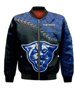 Georgia State Panthers Bomber Jacket Grunge Polynesian Tattoo- NCAA