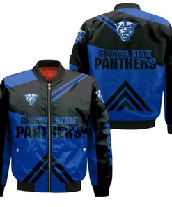 Georgia State Panthers Football Bomber Jacket  - Stripes Cross Shoulders - NCAA