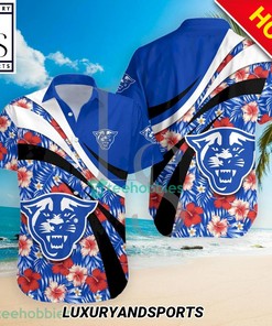 Georgia State Panthers NCAA Hibiscus Tropical Flower Hawaiian Shirt