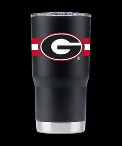 Georgia Striped Black Stainless Steel Tumbler - Georgia Striped Black Stainless Steel Tumbler, Gift for Fans