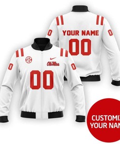 Georgia Tech Yellow Jackets #00 Personalized White Jersey Style Gift With Custom Number Name For Jackets Fans Bomber Jacket