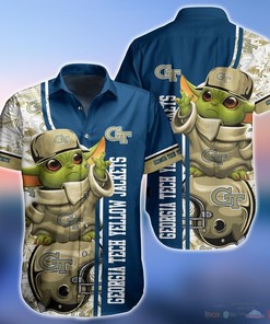 Georgia Tech Yellow Jackets Baby Yoda NCAA Hawaiian Shirts
