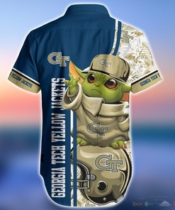 Georgia Tech Yellow Jackets Baby Yoda NCAA Hawaiian Shirts