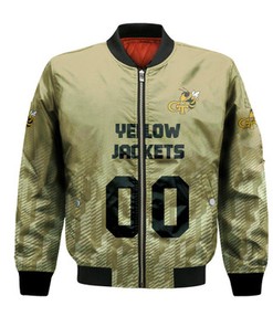 Georgia Tech Yellow Jackets Bomber Jacket Logo Sport Ombre  - NCAA