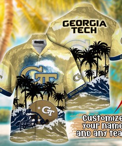 Georgia Tech Yellow Jackets NCAA Best Hawaiian Shirt Ever- Customize Any Team Any League