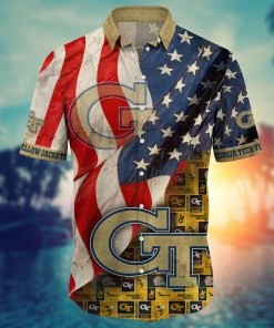 Georgia Tech Yellow Jackets NCAA Flower Hawaii Shirt For Fans Ver 10