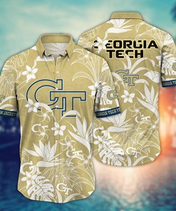 Georgia Tech Yellow Jackets NCAA Flower Hawaii Shirt For Fans Ver 15