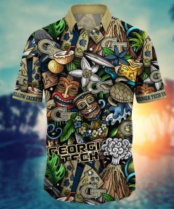 Georgia Tech Yellow Jackets NCAA Flower Hawaii Shirt For Fans Ver 17