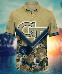 Georgia Tech Yellow Jackets NCAA Flower Hawaii Shirt For Fans Ver 18